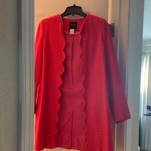 Helene Berman Vibrant Red Scalloped Blazer